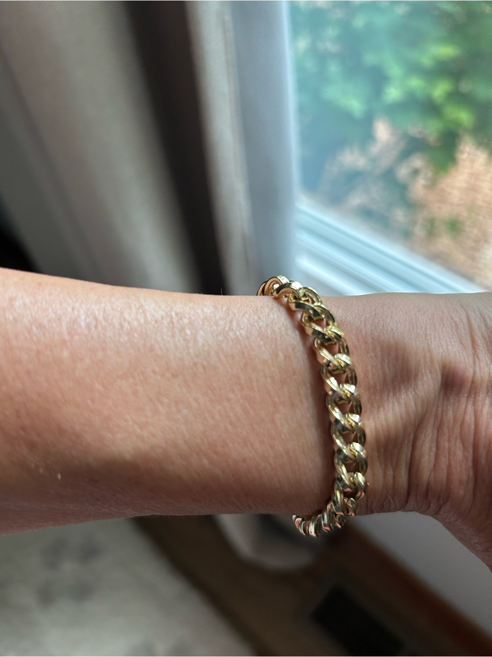 Gold-Tone Twisted Curb Bracelet for Women